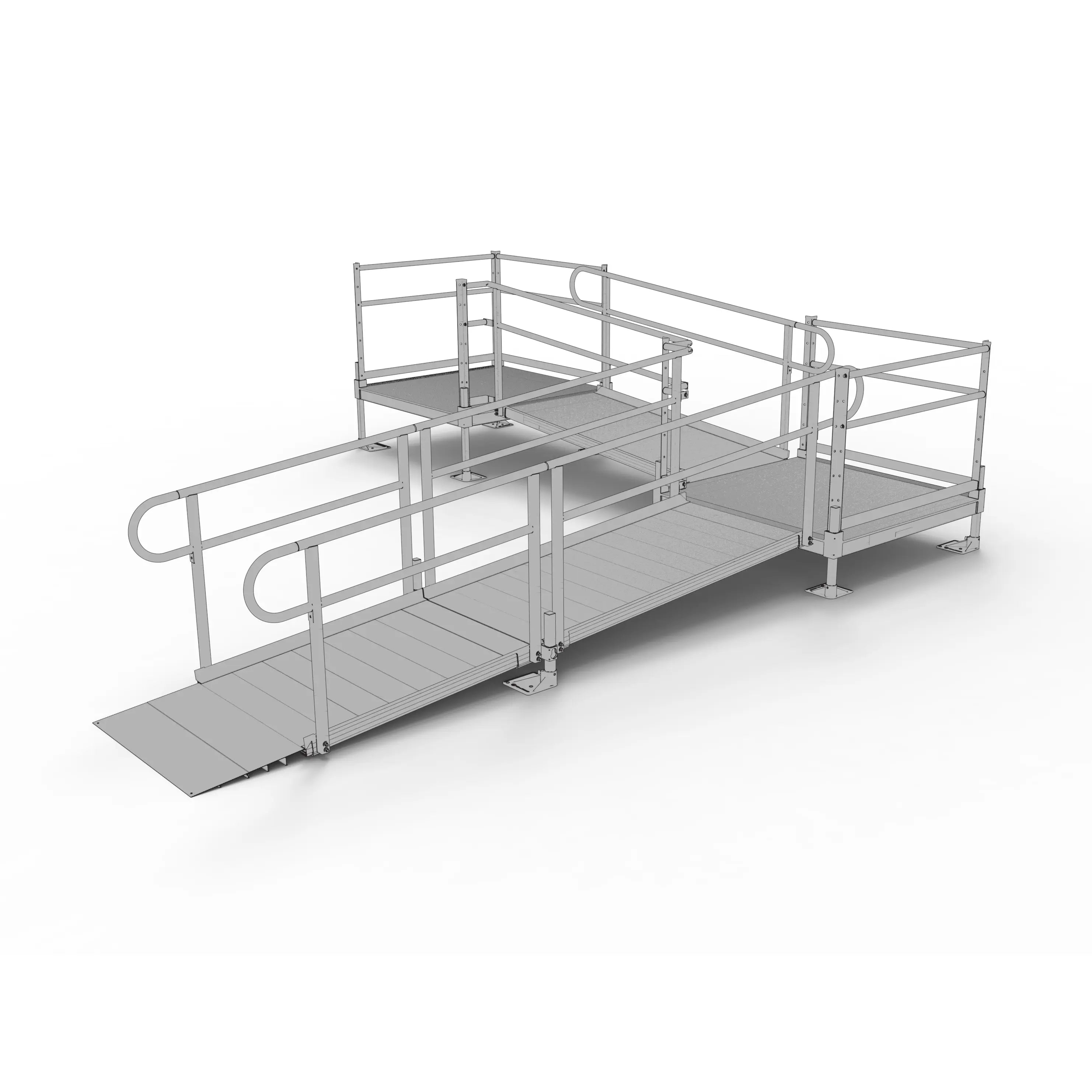 EZ-ACCESS PATHWAY® 3G Ramp Kit (L SHAPED with 4' TOP AND TURN PLATFORMS) EZ-Access