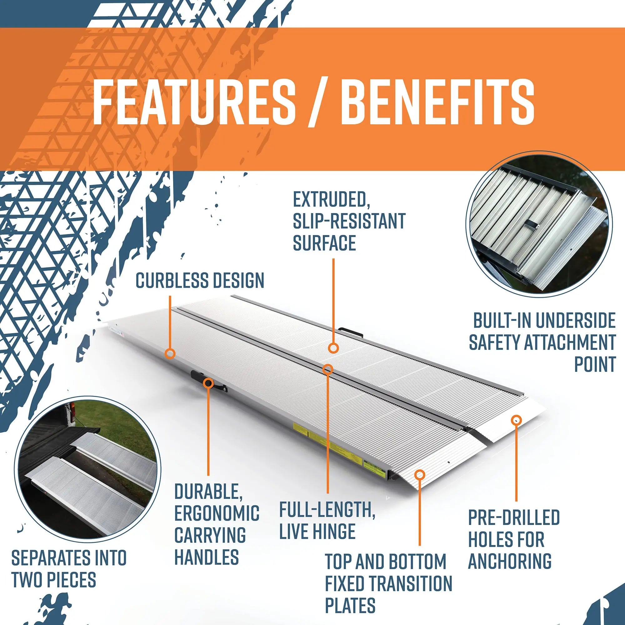 EZ-ACCESS® TRAVERSE™ Singlefold Edgeless Portable Loading Ramp (6 Foot) EZ-Access