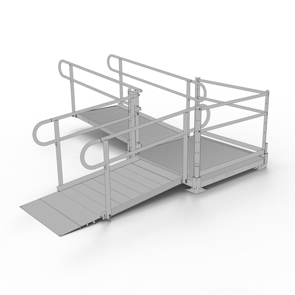 EZ-ACCESS® PATHWAY® 3G Ramp Kit (L SHAPED with 4' TURN PLATFORM) 10 Foot