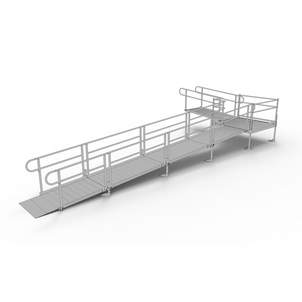EZ-ACCESS® PATHWAY® 3G Ramp Kit (L SHAPED with 5' TURN PLATFORM) 28 Foot
