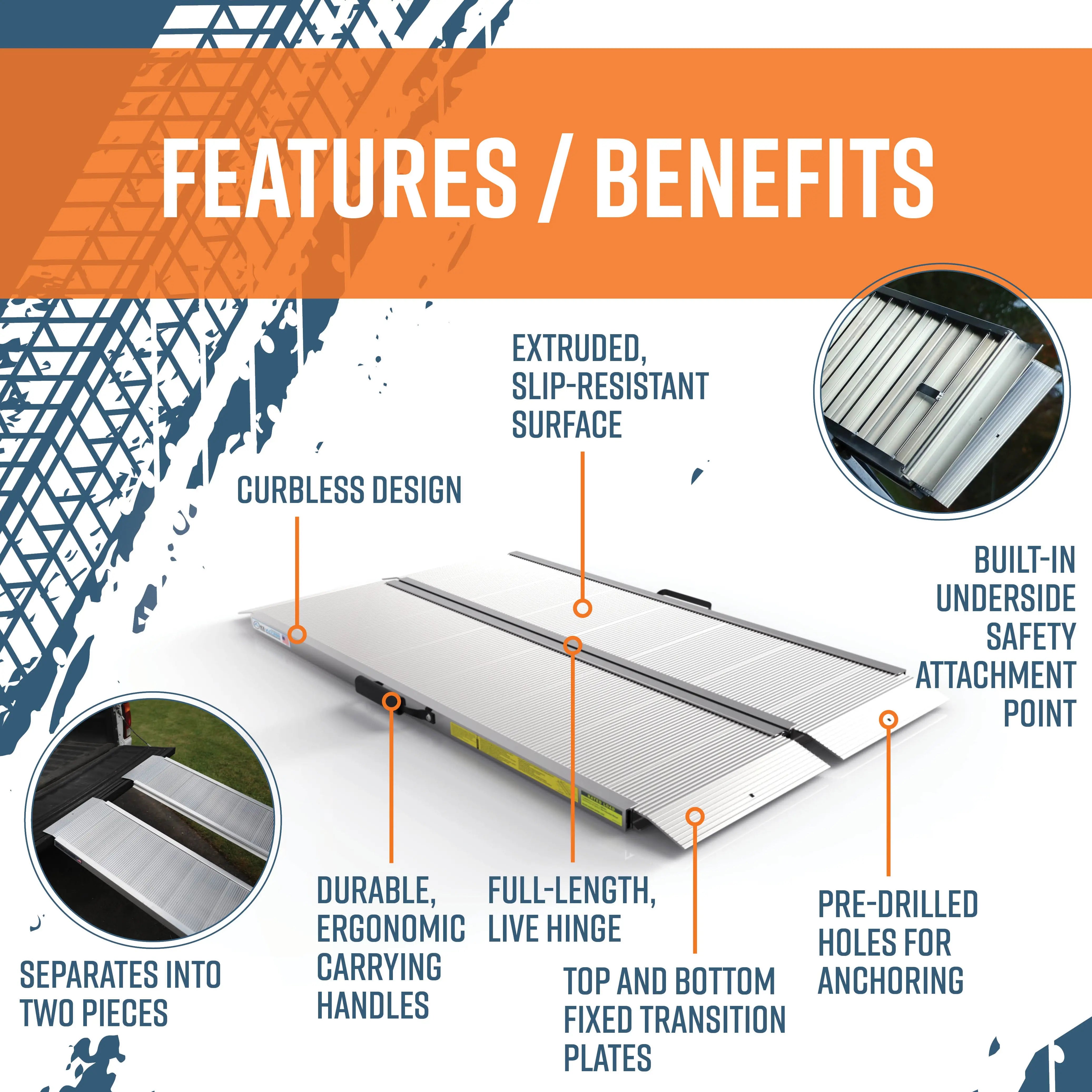 EZ-ACCESS® TRAVERSE™ Singlefold Edgeless Portable Loading Ramp (4 Foot) EZ-Access