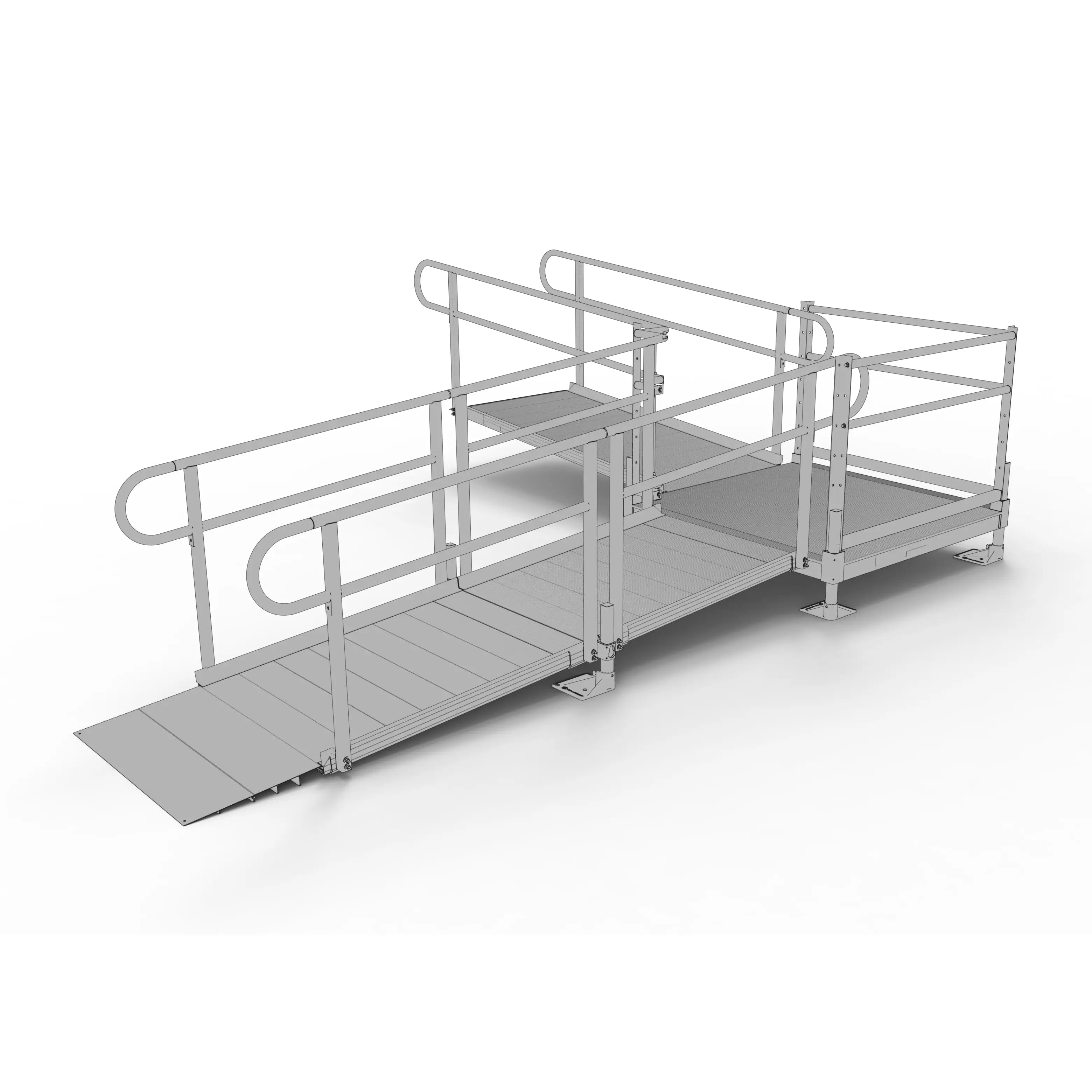 EZ-ACCESS PATHWAY® 3G Ramp Kit (L SHAPED with 4' TURN PLATFORM) EZ-Access