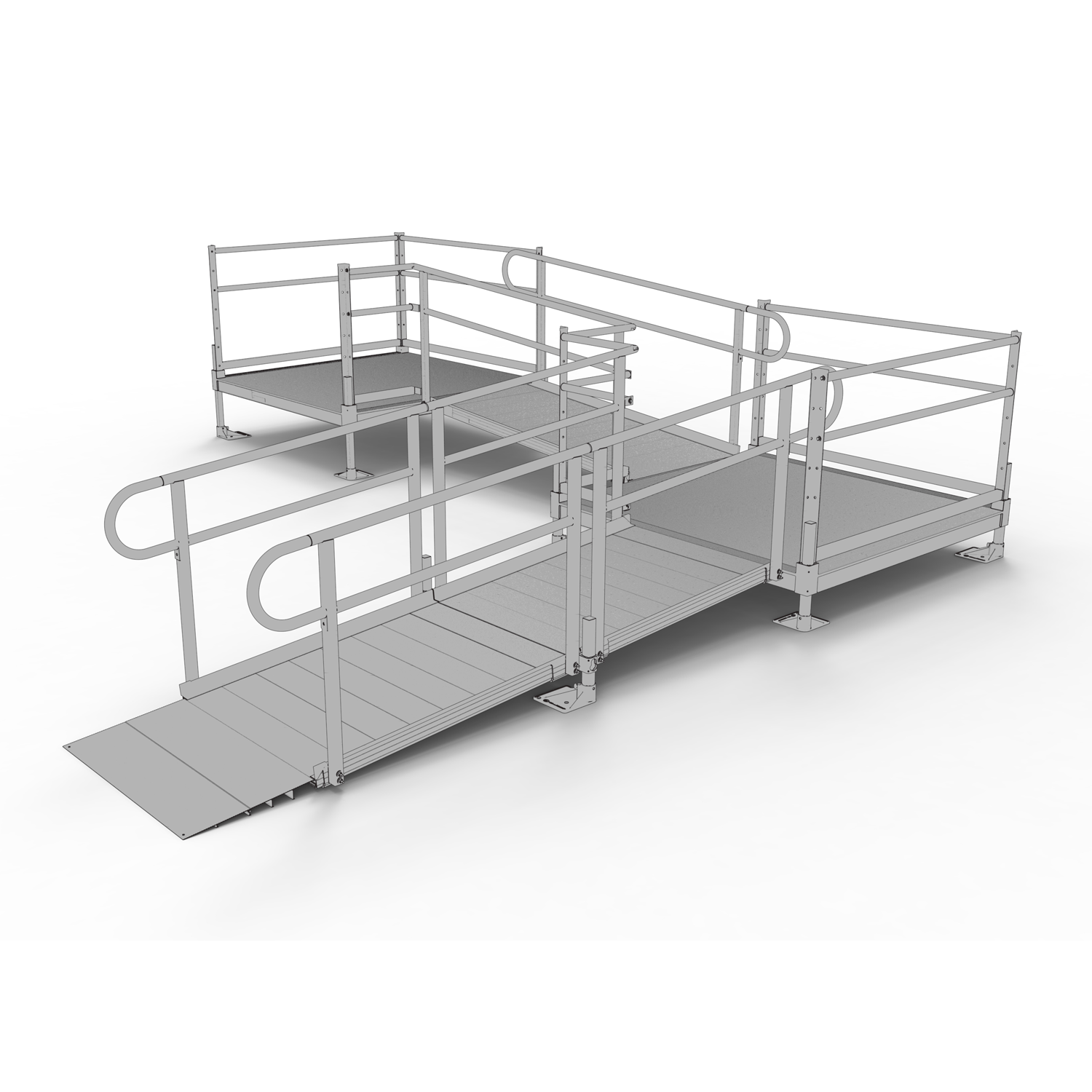 EZ-ACCESS PATHWAY® 3G Ramp Kit (L SHAPED with 5' TOP AND TURN PLATFORMS)