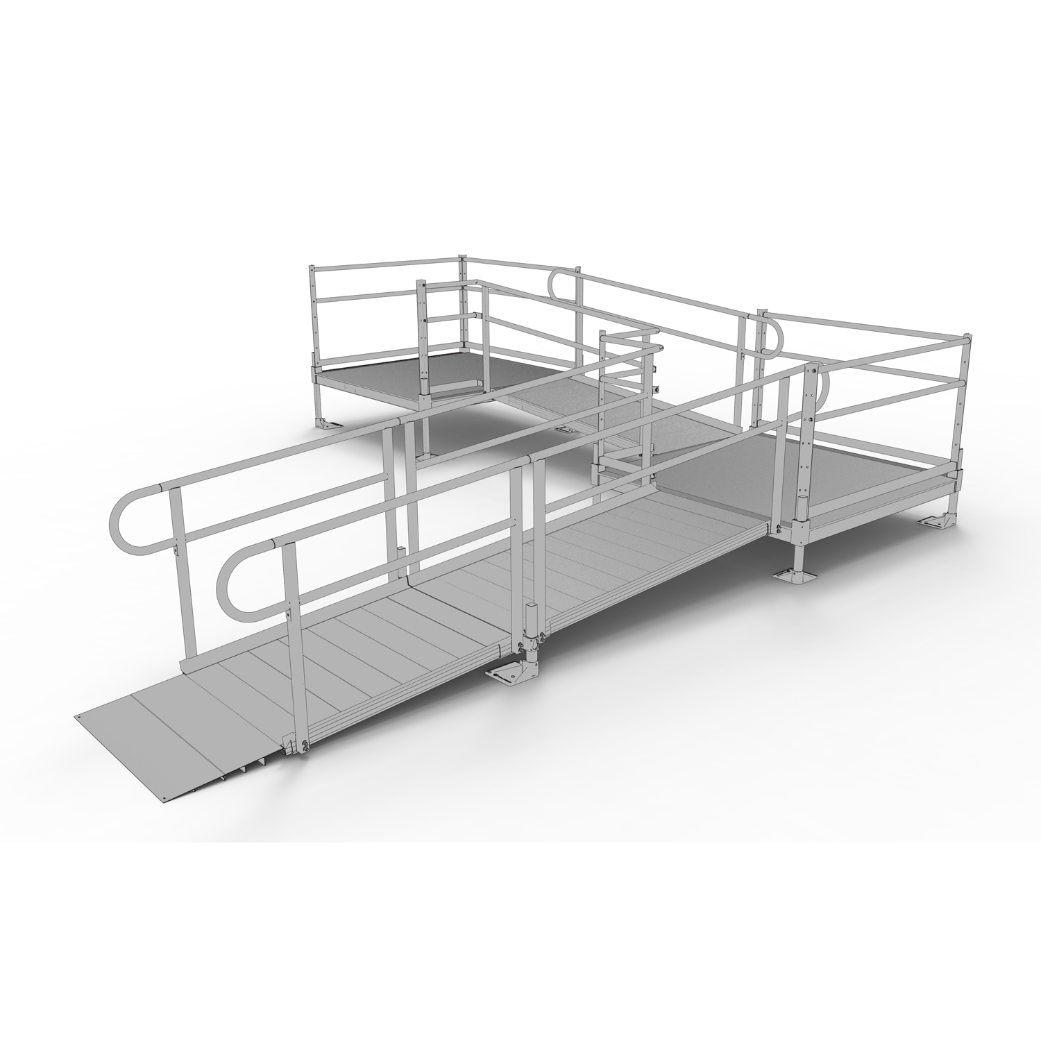 EZ-ACCESS PATHWAY® 3G Ramp Kit (L SHAPED with 5' TOP AND TURN PLATFORMS)