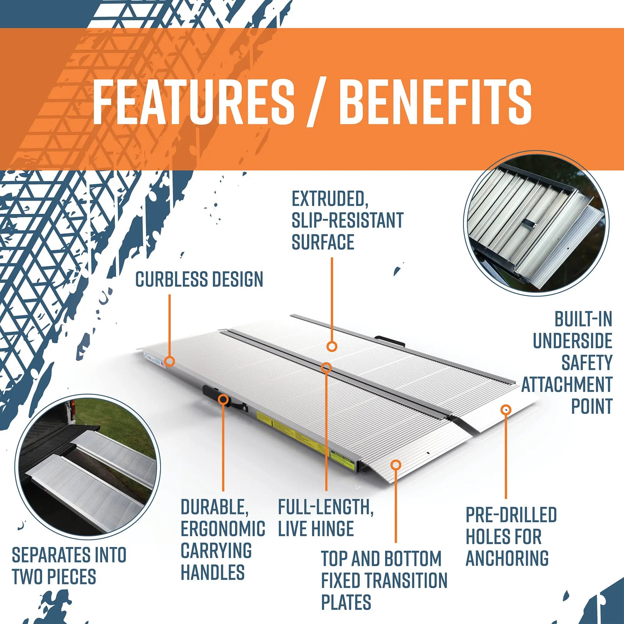 EZ-ACCESS® TRAVERSE™ Singlefold Edgeless Portable Loading Ramp EZ-Access