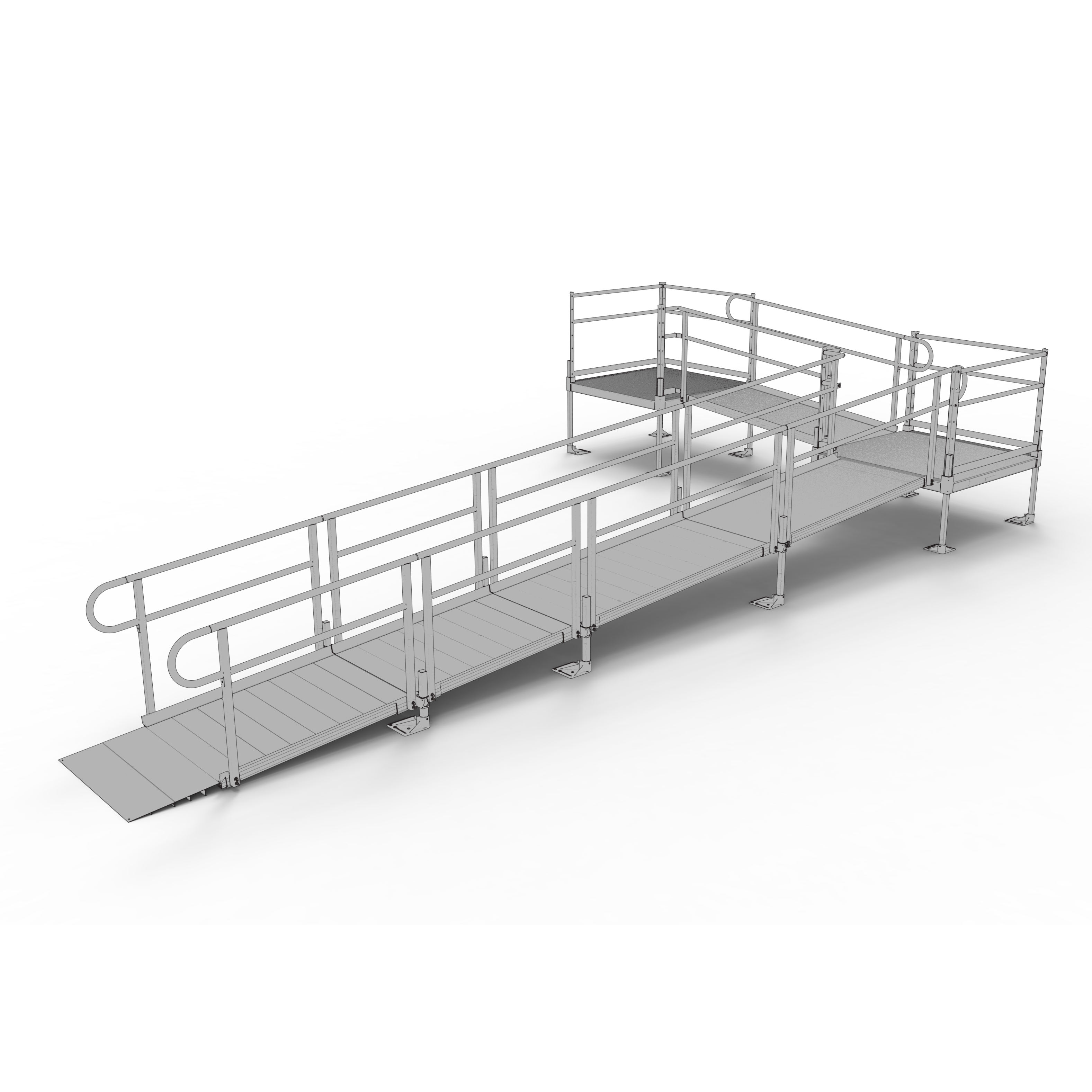 EZ-ACCESS PATHWAY® 3G Ramp Kit (L SHAPED with 4' TOP AND TURN PLATFORMS)