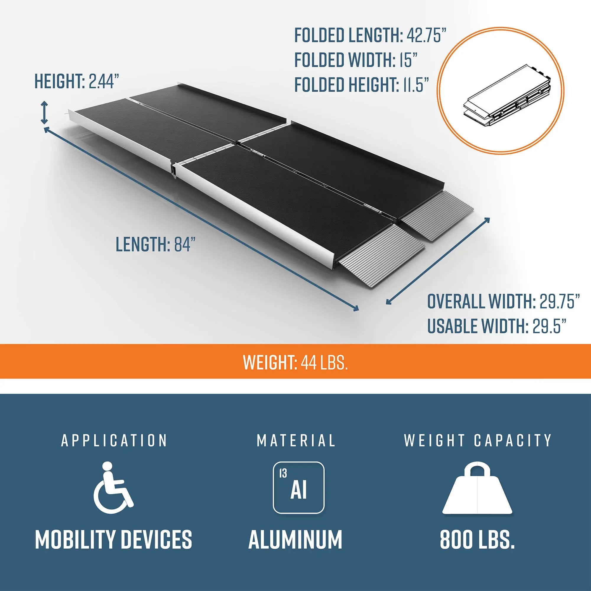 EZ-ACCESS® SUITCASE® TRIFOLD® AS Ramp (7 Foot) EZ-Access