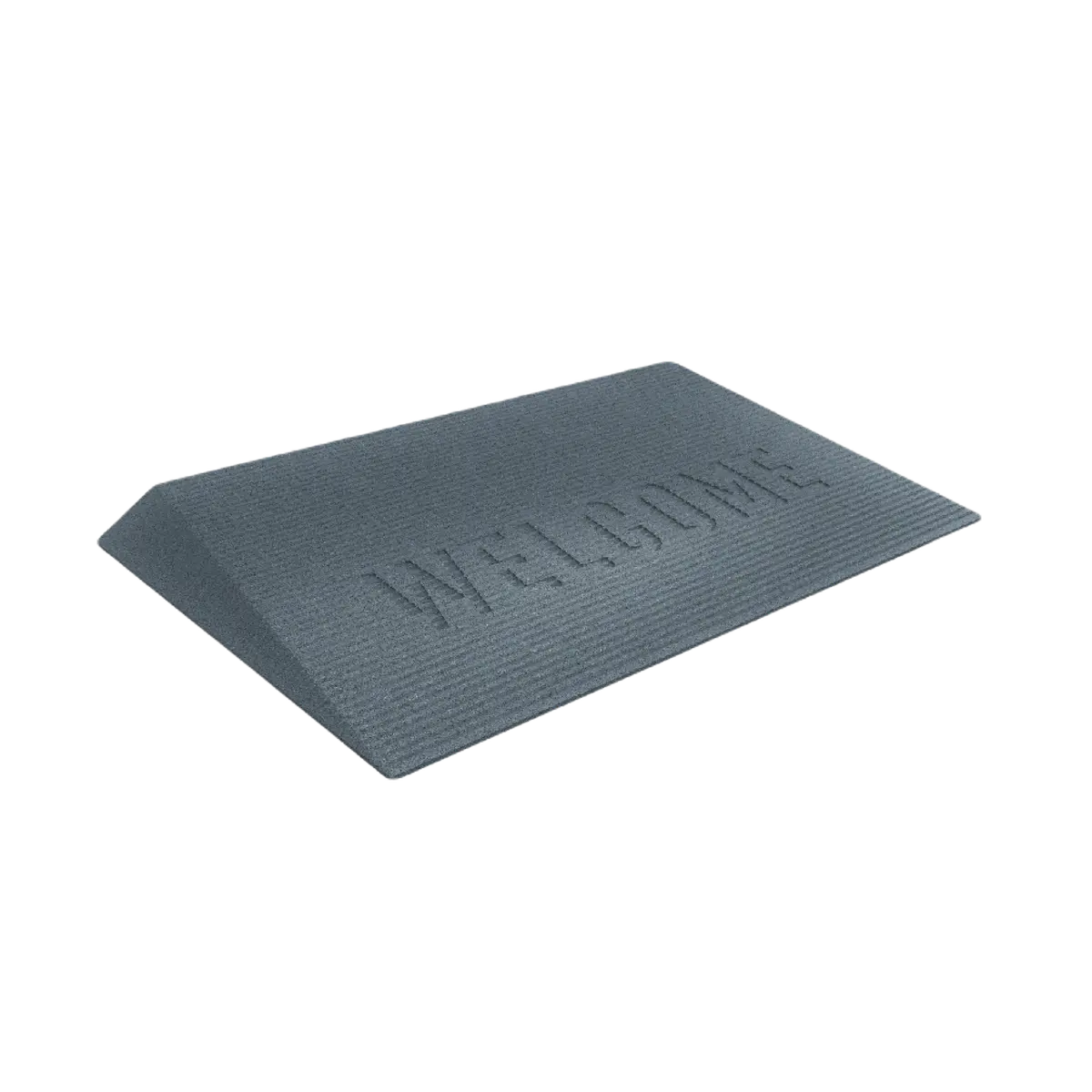 EZ-ACCESS® TRANSITIONS® Grey Rubber Welcome Angled Entry Mat (1.5 Inches) Ramp Pros