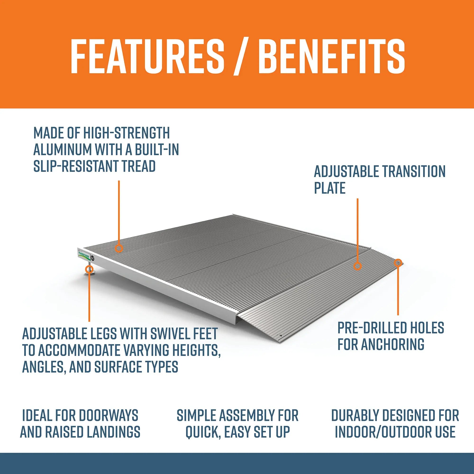 EZ-ACCESS® TRANSITIONS® Angled Entry Ramp (36 Inches) EZ-Access