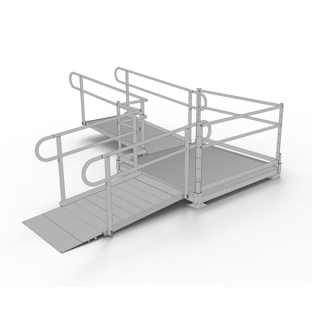 EZ-ACCESS PATHWAY® 3G Ramp Kit (L SHAPED with 5' TURN PLATFORM) 10 Foot