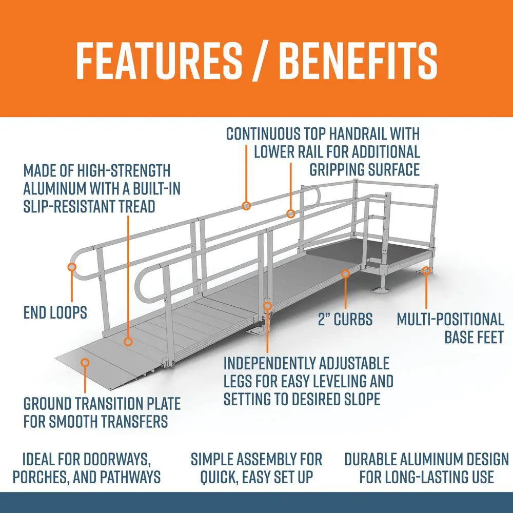 EZ-ACCESS PATHWAY® 3G Ramp Kit (STRAIGHT with 4' PLATFORM) 10 Foot EZ-Access