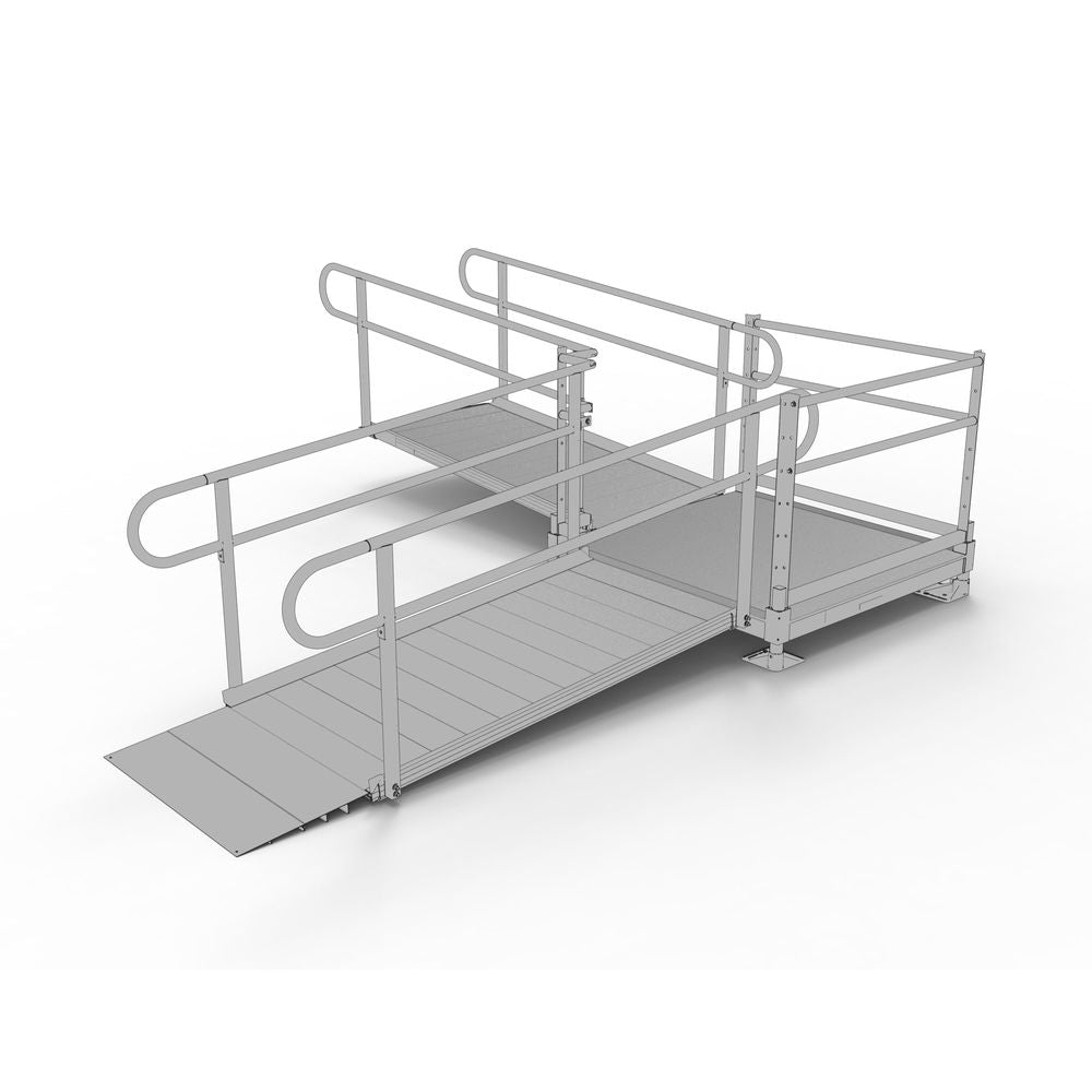 EZ-ACCESS PATHWAY® 3G Ramp Kit (L SHAPED with 4' TURN PLATFORM) 12 Foot