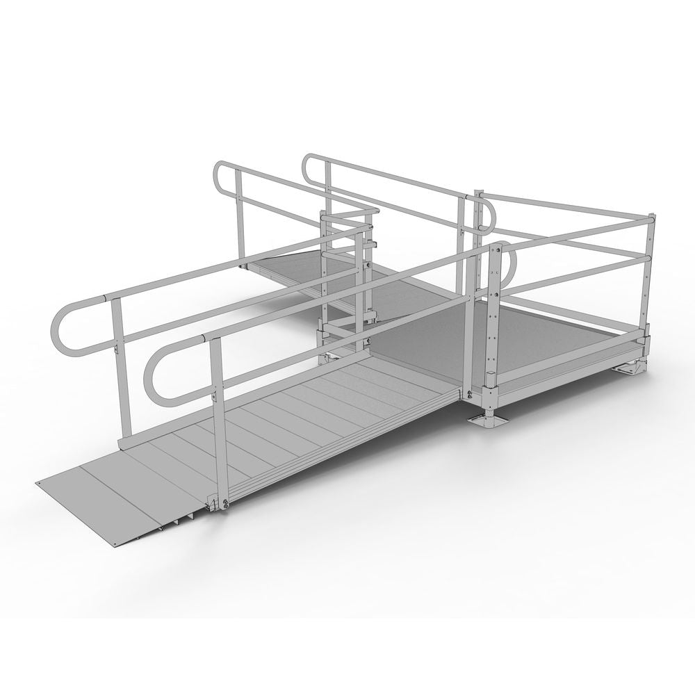 EZ-ACCESS PATHWAY® 3G Ramp Kit (L SHAPED with 5' TURN PLATFORM) 12 Foot