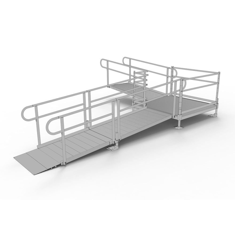 EZ-ACCESS PATHWAY® 3G Ramp Kit (L SHAPED with 5' TURN PLATFORM) 16 Foot