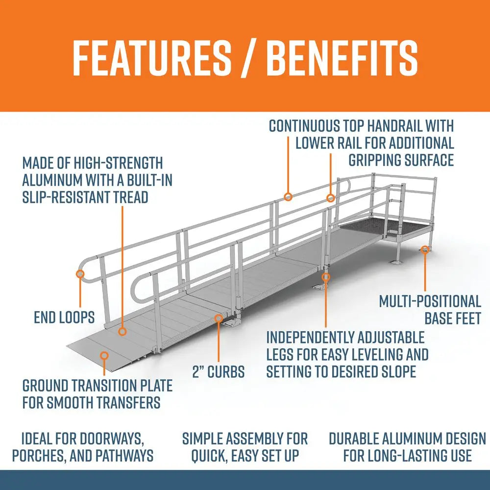 EZ-ACCESS PATHWAY® 3G Ramp Kit (STRAIGHT with 4' PLATFORM) 16 Foot EZ-Access