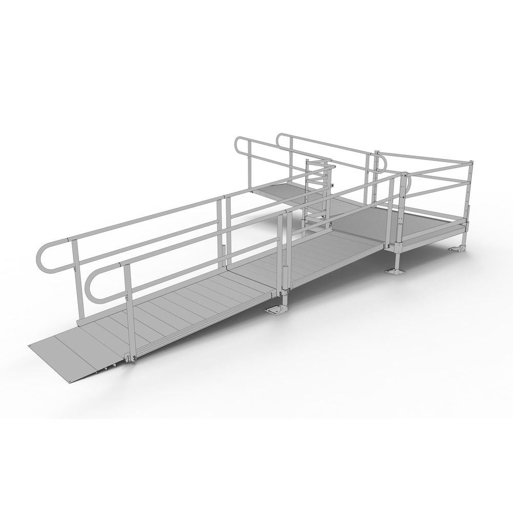 EZ-ACCESS PATHWAY® 3G Ramp Kit (L SHAPED with 5' TURN PLATFORM) 18 Foot