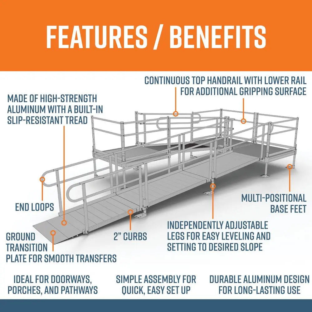 EZ-ACCESS PATHWAY® 3G Ramp Kit (U SHAPED with 4' PLATFORMS) 22 Foot EZ-Access