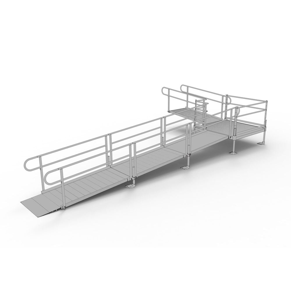 EZ-ACCESS PATHWAY® 3G Ramp Kit (L SHAPED with 5' TURN PLATFORM) 24 Foot