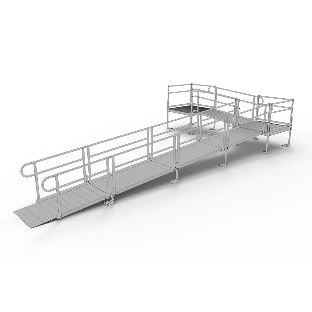EZ-ACCESS PATHWAY® 3G Ramp Kit (L SHAPED with 4' TURN PLATFORM) 28 Foo ...