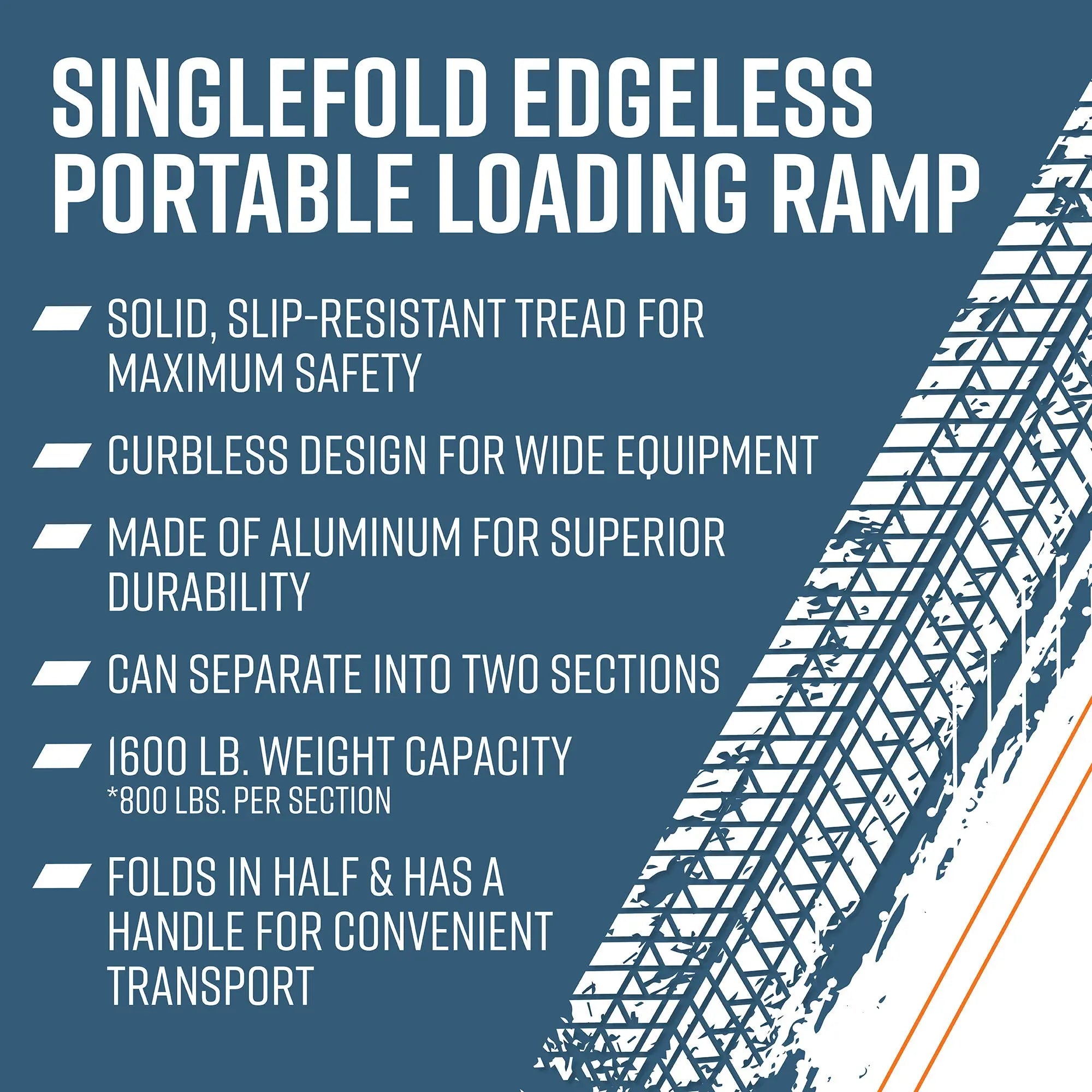 EZ-ACCESS® TRAVERSE™ Singlefold Edgeless Portable Loading Ramp (8 Foot) EZ-Access