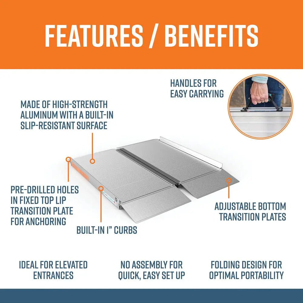 EZ-ACCESS® SUITCASE® Aluminum Singlefold Wheelchair Ramp (2 Foot) EZ-Access