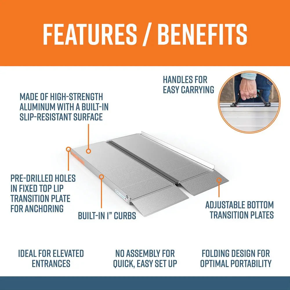 EZ-ACCESS® SUITCASE® Aluminum Singlefold Wheelchair Ramp (4 Foot) EZ-Access