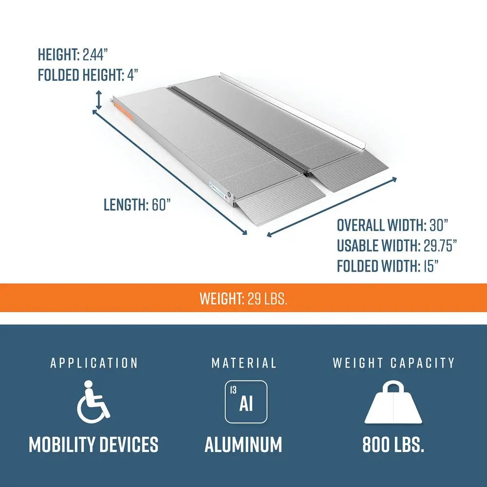 EZ-ACCESS® SUITCASE® Aluminum Singlefold Wheelchair Ramp (5 Foot) EZ-Access