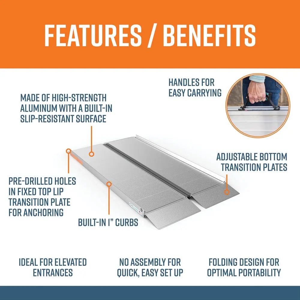 EZ-ACCESS® SUITCASE® Aluminum Singlefold Wheelchair Ramp (5 Foot) EZ-Access