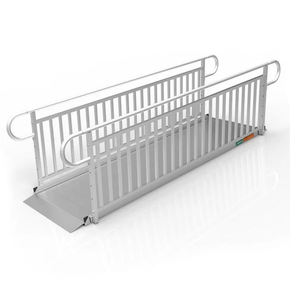 EZ-ACCESS® GATEWAY™ 3G Solid Surface Portable Ramp (Vertical Picket Handrails) 10 Foot EZ-Access