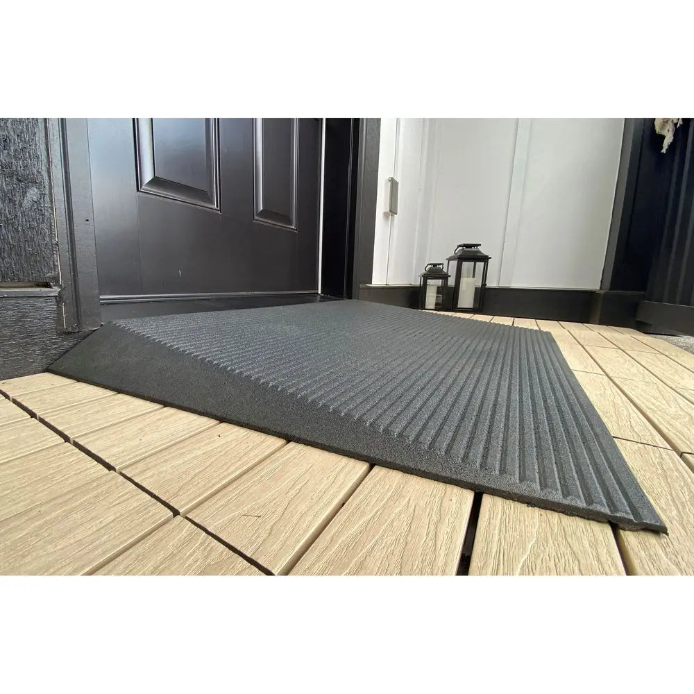 EZ-ACCESS® TRANSITIONS® Black Rubber Angled Entry Mat (2.5 Inches) Ramp Pros