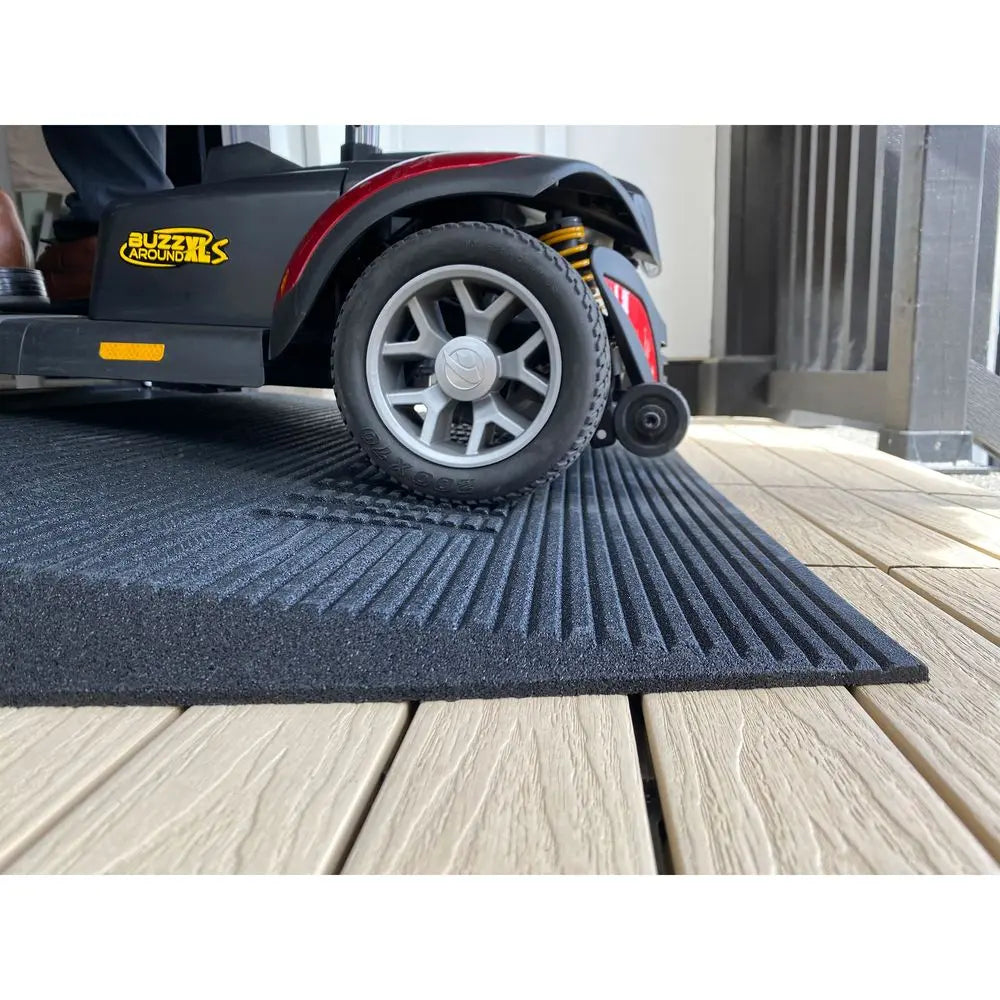 EZ-ACCESS® TRANSITIONS® Black Rubber Welcome Angled Entry Mat (2.5 Inches) Ramp Pros