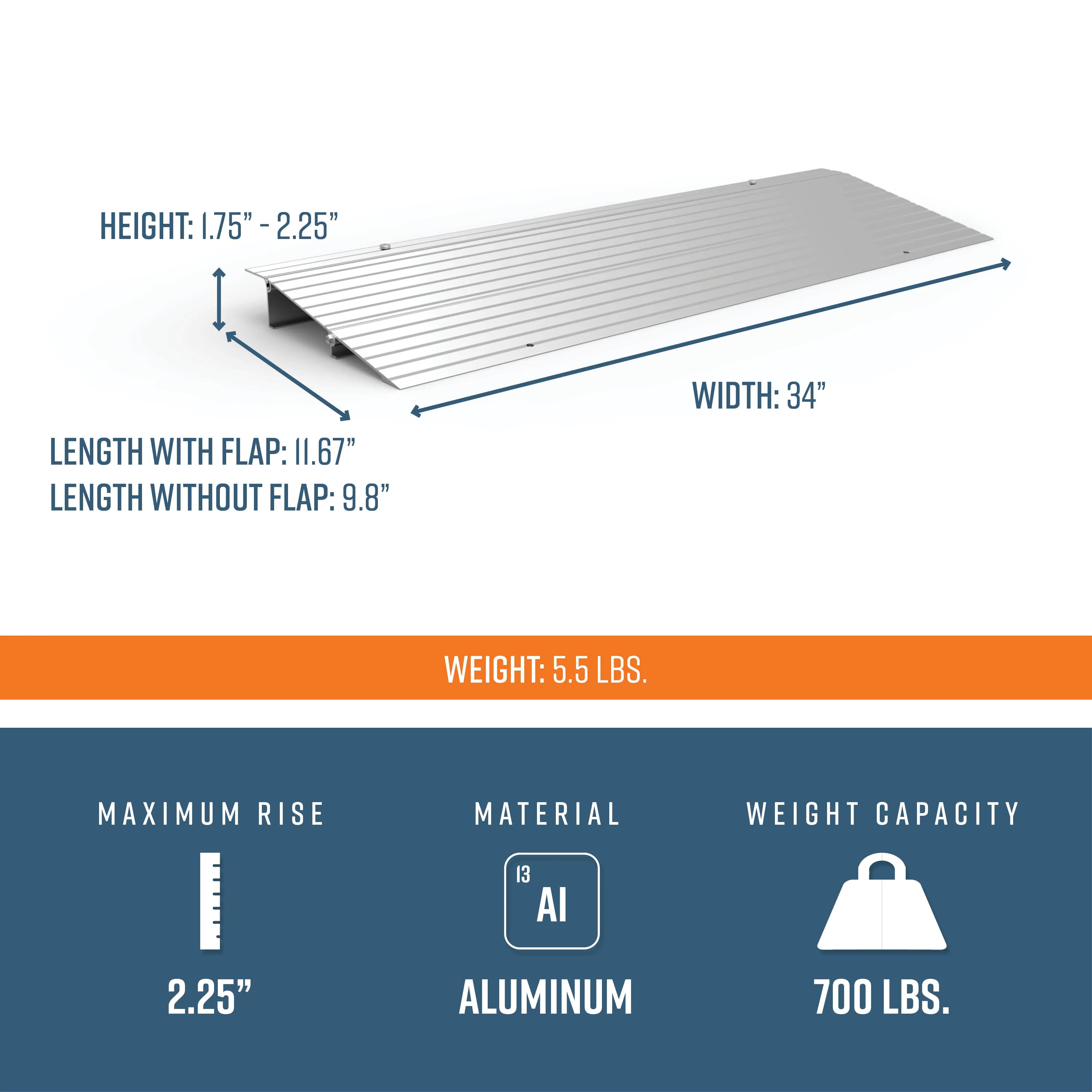 EZ-ACCESS® TRANSITIONS® Modular Entry Ramp  (2 Inches) EZ-Access