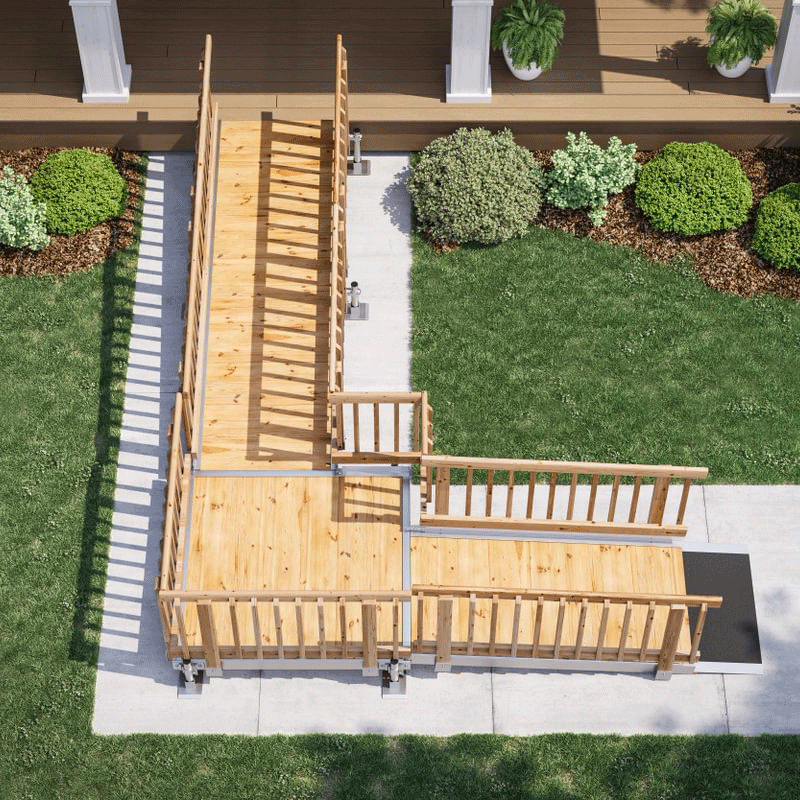 Rampit WAR (Wood and Aluminum Ramp) with Wood Pickets